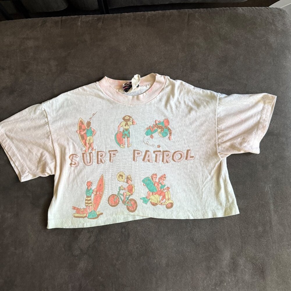 Topon-Downs Surf Patrol Crop Top Graphic Tee